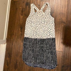 Ann Taylor Loft Navy & White Polka Dot Dress